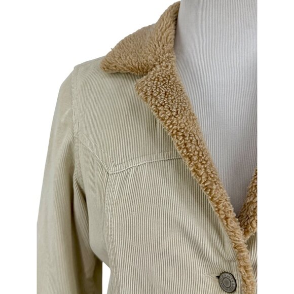 Y2K Old Navy Corduroy Sherpa Lined Jacket Coat Vintage Gorpcore Utility S - Picture 3 of 16